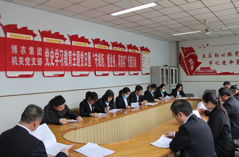 博農(nóng)集團(tuán)機(jī)關(guān)黨支部扎實(shí)開展黨史學(xué)習(xí)教育工作、有序推進(jìn)“守規(guī)矩、懂業(yè)務(wù)、真落實(shí)”專項(xiàng)活動